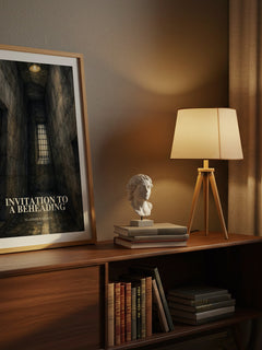 Invitation To A Beheading watercolour print on bookshelf – Vladimir Nabokov fan gift