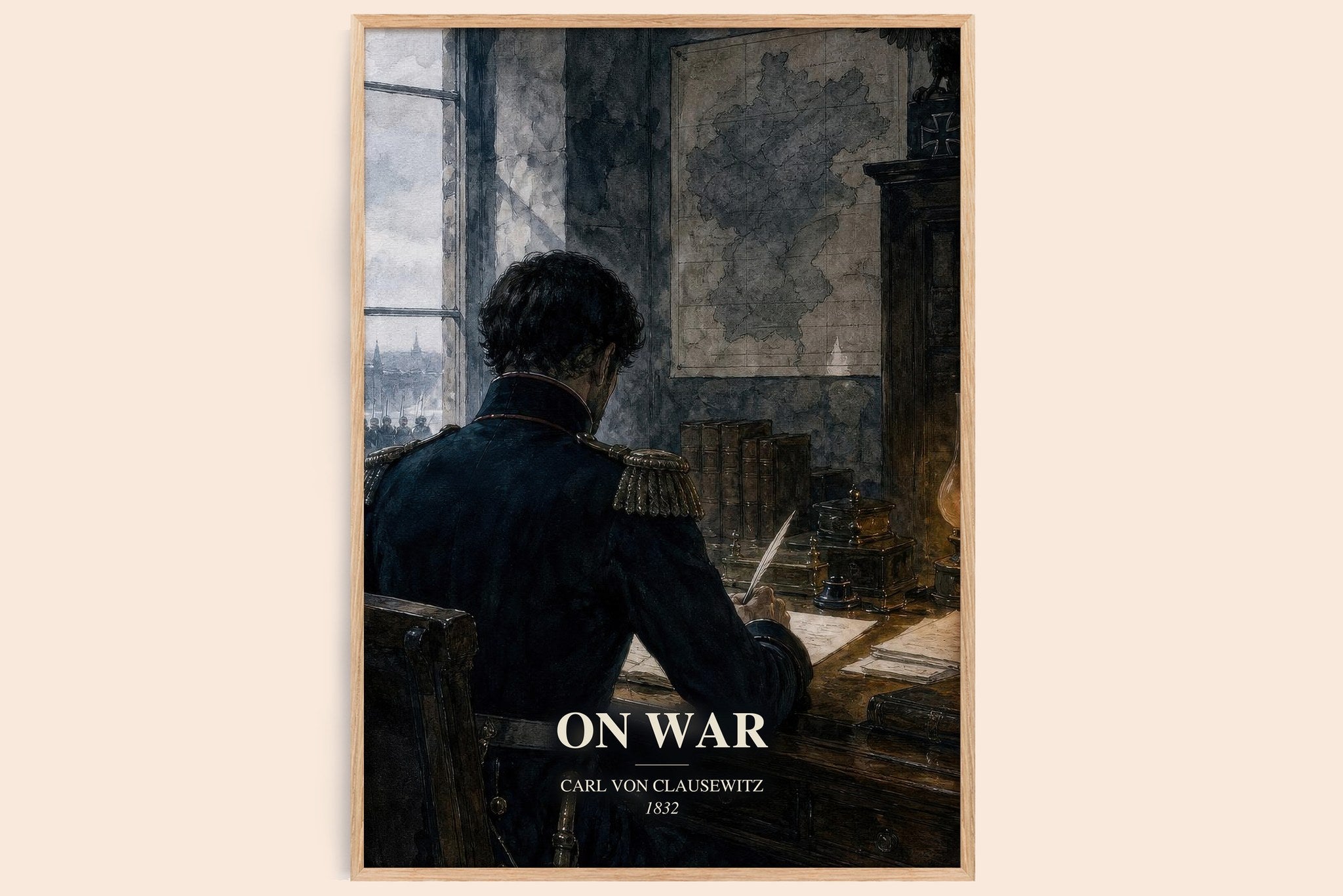 On War Book Watercolour Illustration by Carl Von Clausewitz