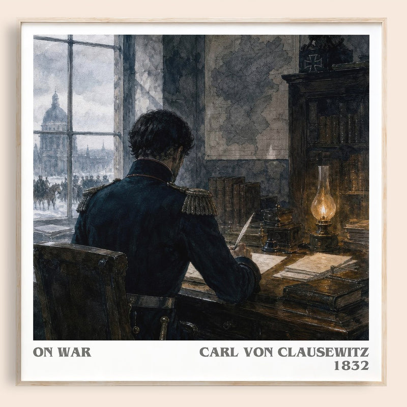 On War literary book poster by Carl Von Clausewitz – framed literary art print