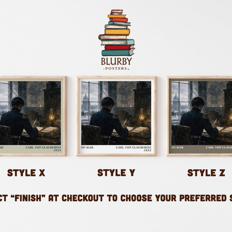 On War literary print in frame leaning in hallway – non fiction wall art