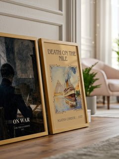 On War watercolour print framed by window – literary home decor