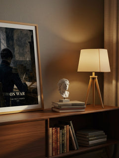 On War watercolour print on bookshelf – Carl Von Clausewitz fan gift