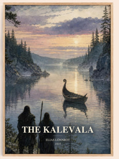 The Kalevala watercolour book poster by Elias Lönnrot – framed literary art print