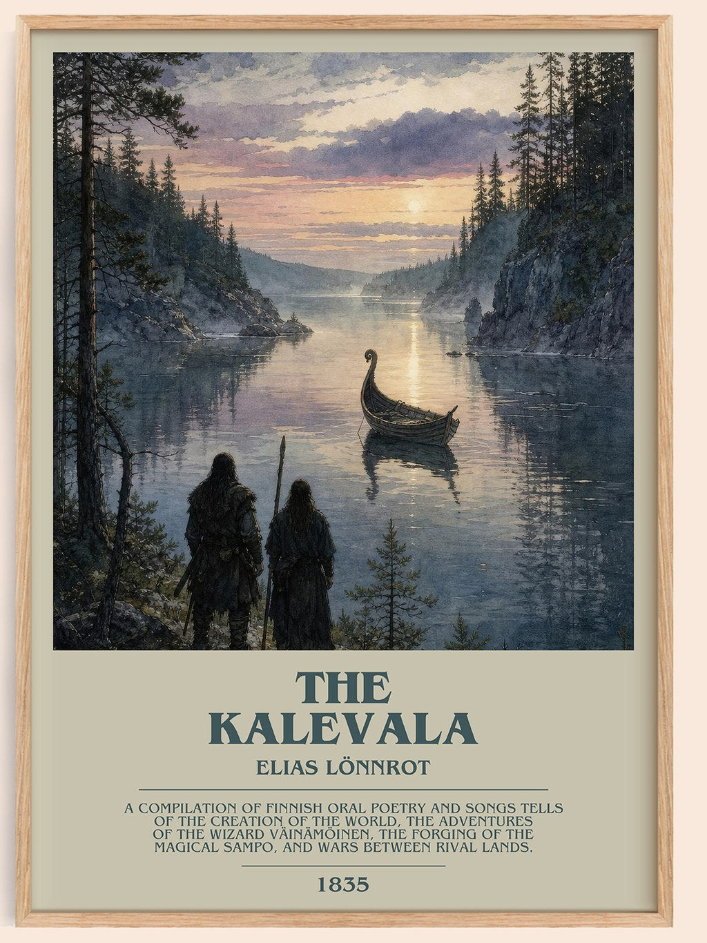 The Kalevala Bookish Wall Art by Elias Lönnrot – framed poster
