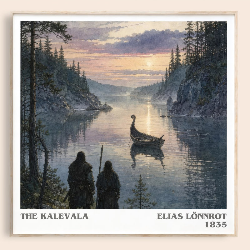 The Kalevala literary book poster by Elias Lönnrot – framed literary art print