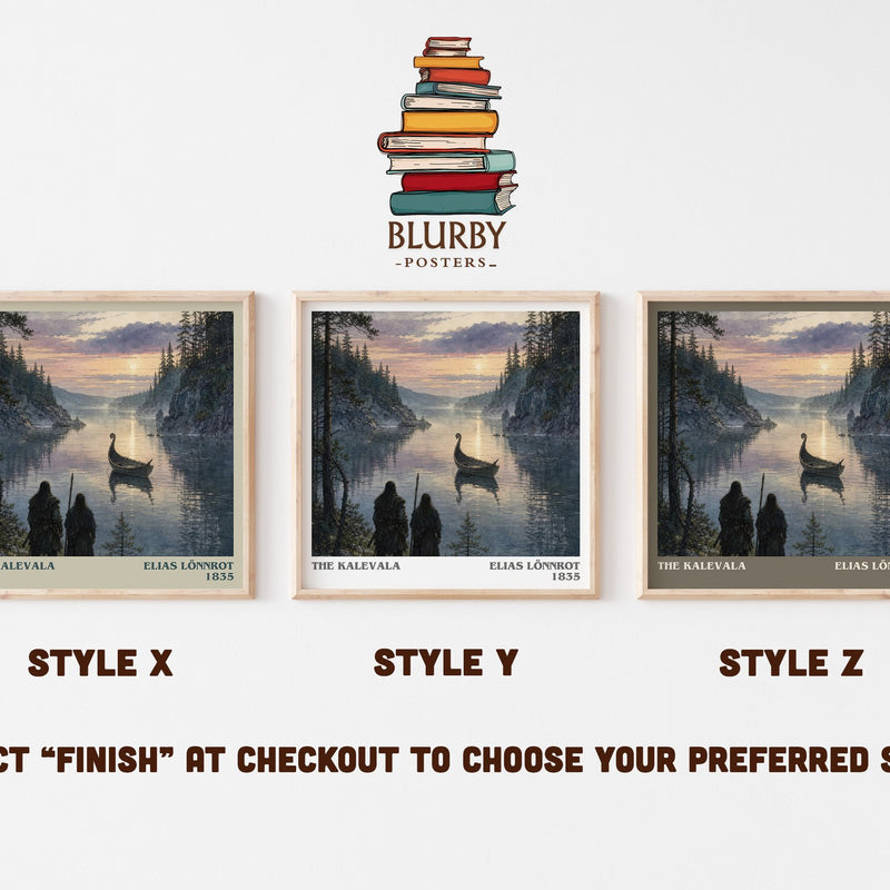 The Kalevala literary print in frame leaning in hallway – poetry wall art