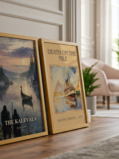 The Kalevala watercolour print framed by window – literary home decor