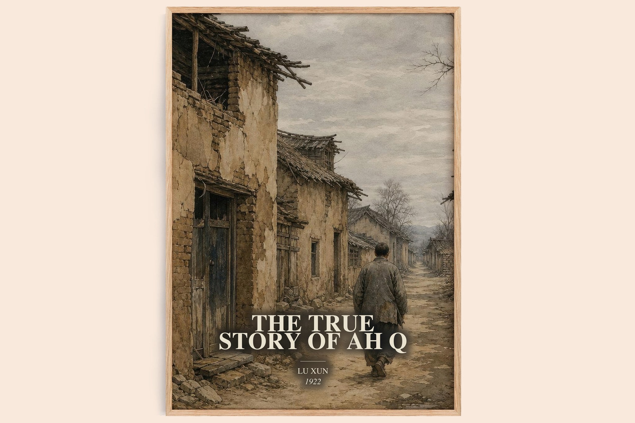 The True Story Of Ah Q Book Watercolour Illustration by Lu Xun