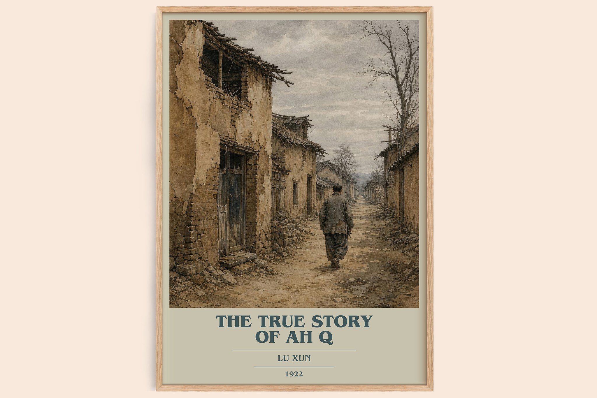 The True Story Of Ah Q Book Cover Poster by Lu Xun