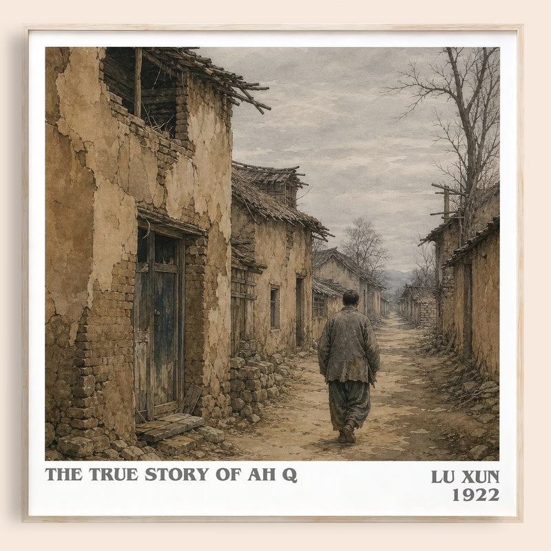 The True Story Of Ah Q literary book poster by Lu Xun – framed literary art print