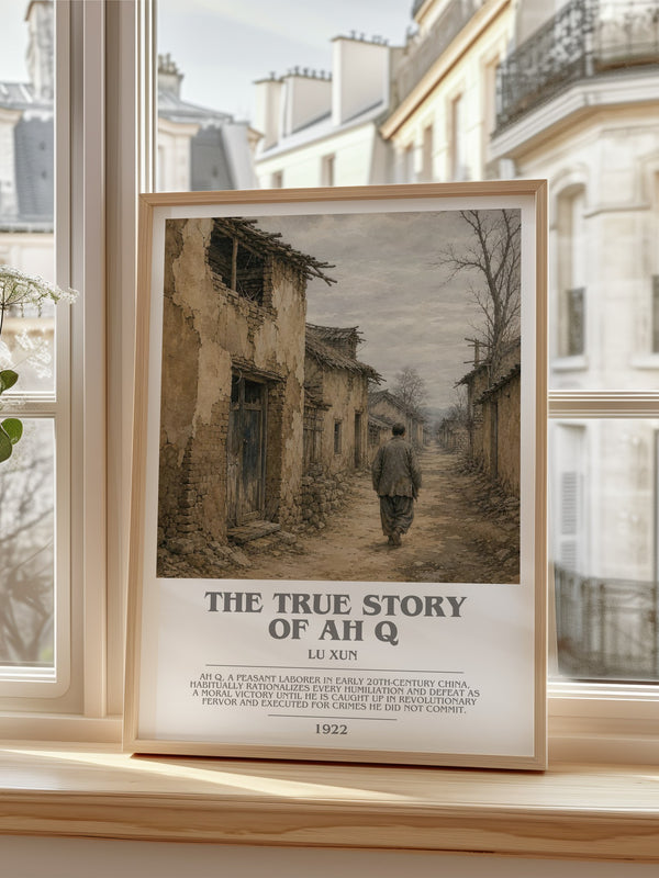 The True Story Of Ah Q Bookish Wall Art by Lu Xun – framed print by a bright window