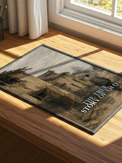 The True Story Of Ah Q watercolour book poster framed on wall – satire wall art