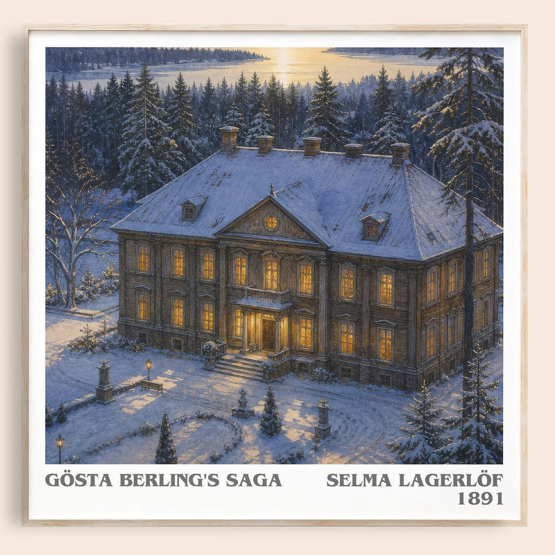 Gösta Berling's Saga literary book poster by Selma Lagerlöf – framed literary art print