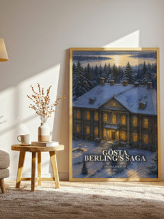 Gösta Berling's Saga watercolour print in frame leaning in hallway – classic literature wall art