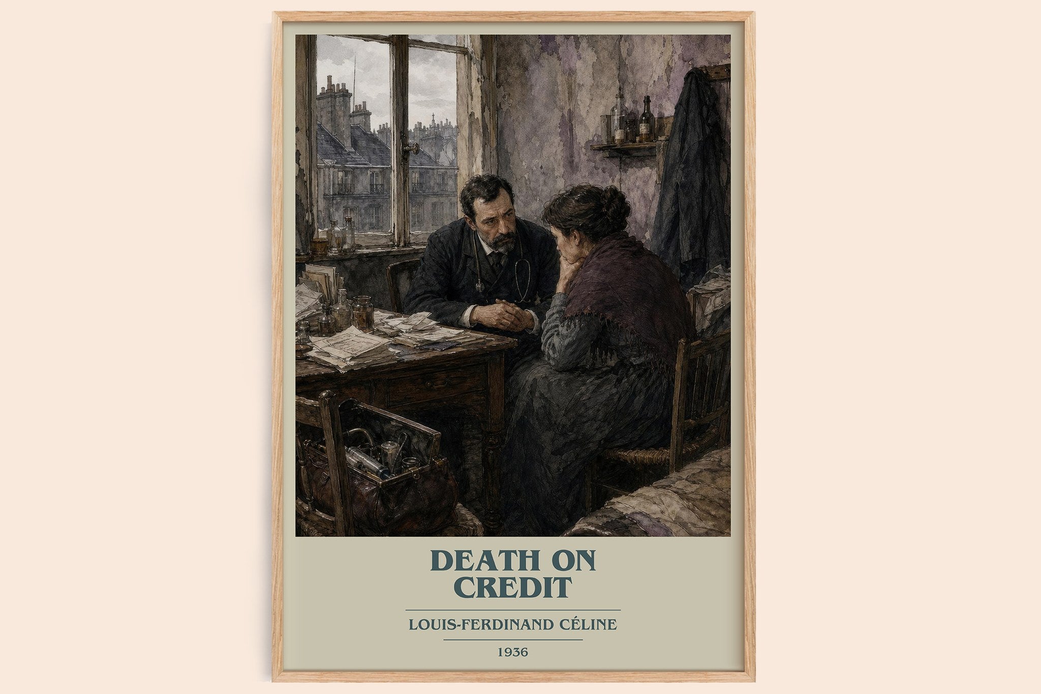 Death on Credit Book Cover Poster by Louis-Ferdinand Céline