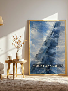 Mount Analogue watercolour print in frame leaning in hallway – philosophy wall art