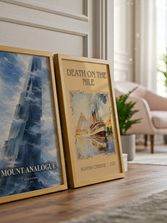 Mount Analogue watercolour print framed by window – literary home decor