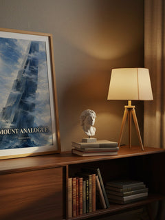 Mount Analogue watercolour print on bookshelf – René Daumal fan gift