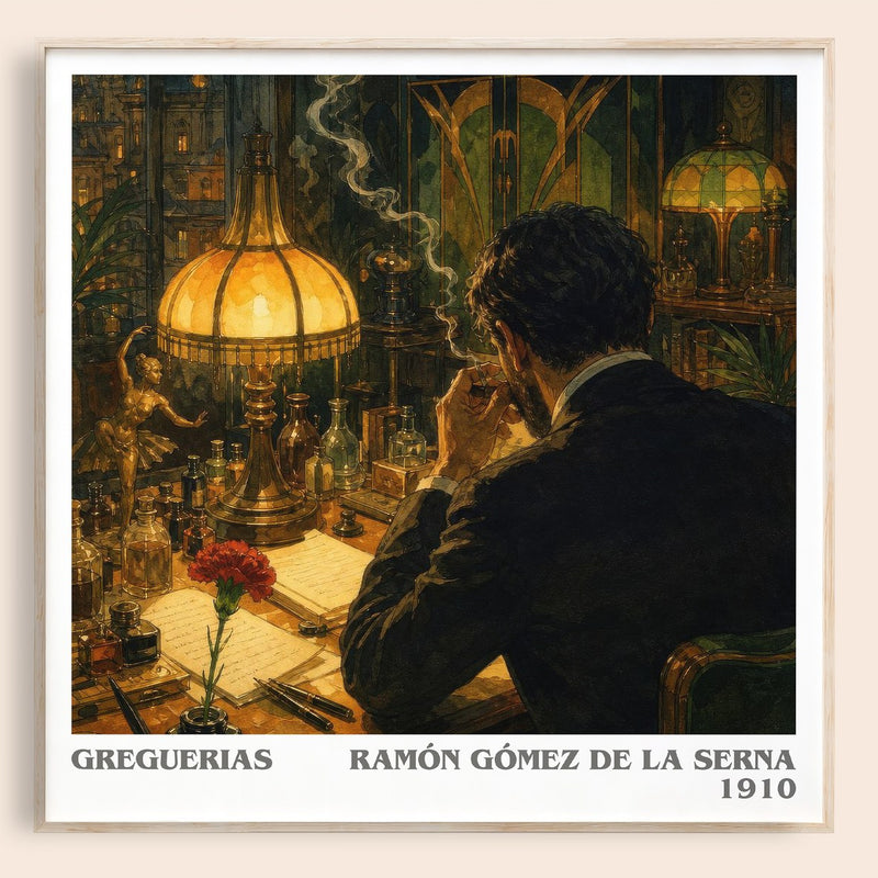 Greguerias literary book poster by Ramón Gómez de la Serna – framed literary art print