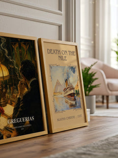 Greguerias watercolour print framed by window – literary home decor