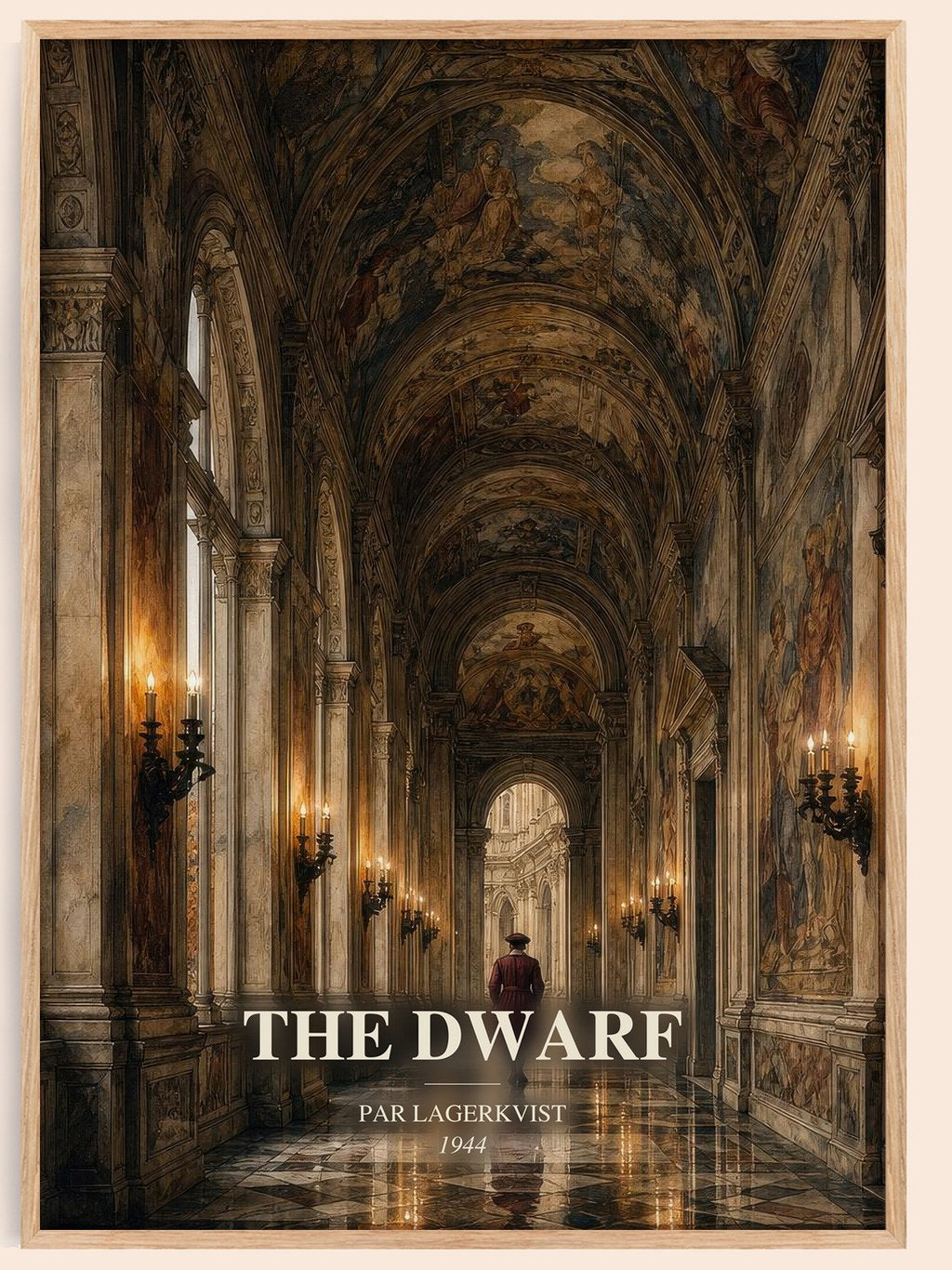 The Dwarf watercolour book poster by Par Lagerkvist – framed literary art print