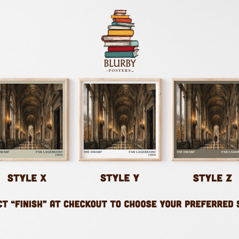 The Dwarf literary print in frame leaning in hallway – literary fiction wall art