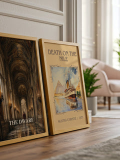 The Dwarf watercolour print framed by window – literary home decor