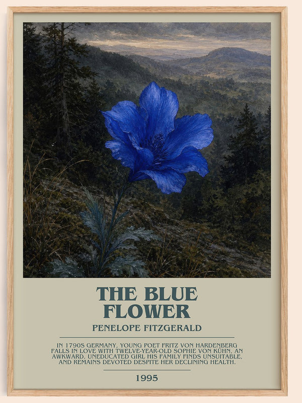 The Blue Flower Bookish Wall Art by Penelope Fitzgerald – framed poster
