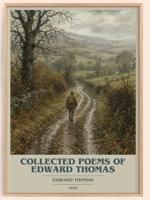 Collected Poems Of Edward Thomas book cover book poster by Edward Thomas – framed literary art print