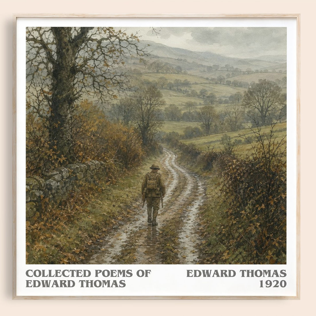 Collected Poems Of Edward Thomas literary book poster by Edward Thomas – framed literary art print