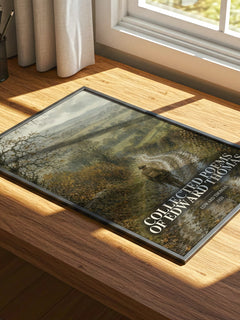 Collected Poems Of Edward Thomas watercolour book poster framed on wall – poetry wall art
