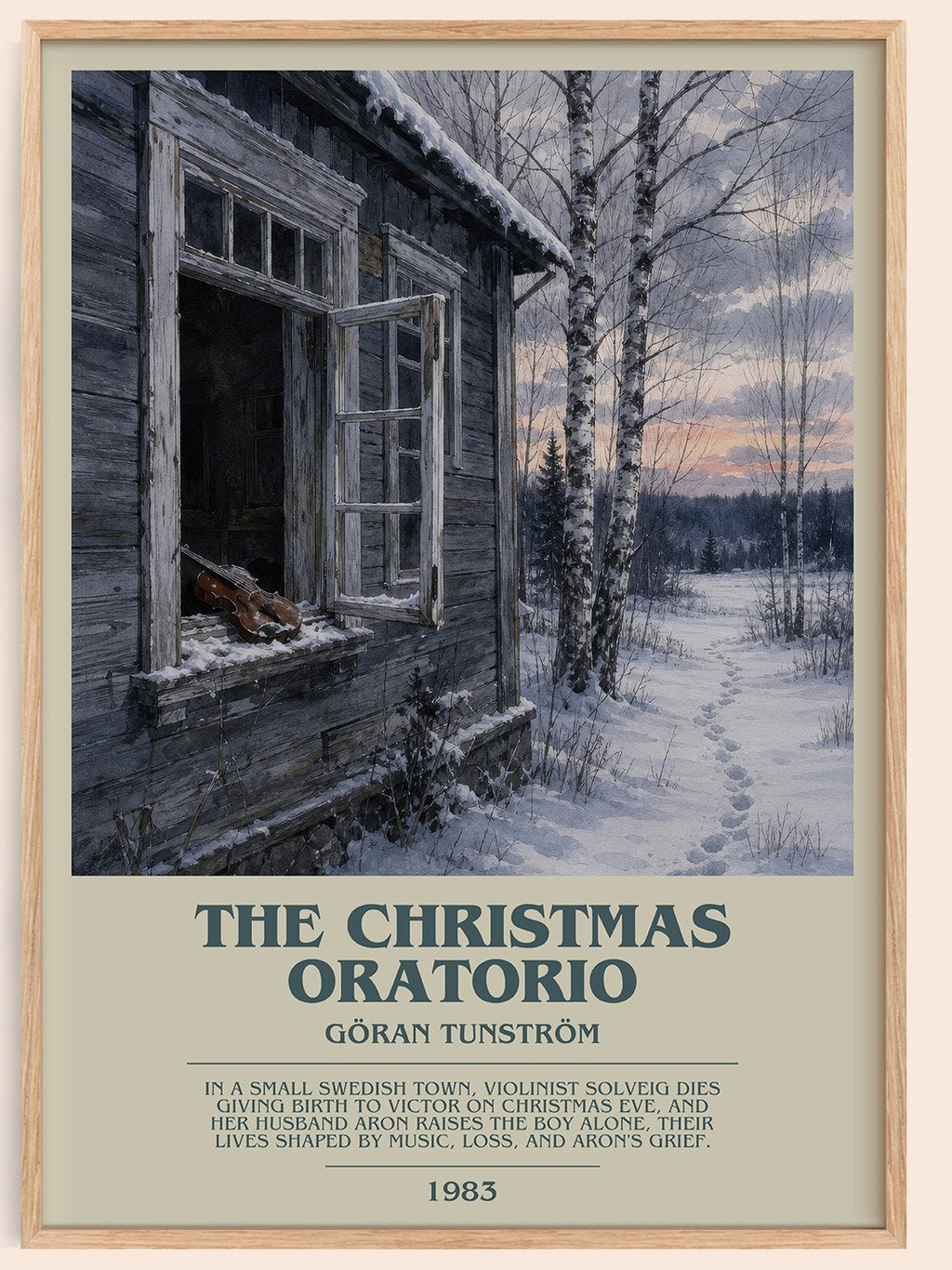 The Christmas Oratorio Bookish Wall Art by Göran Tunström – framed poster