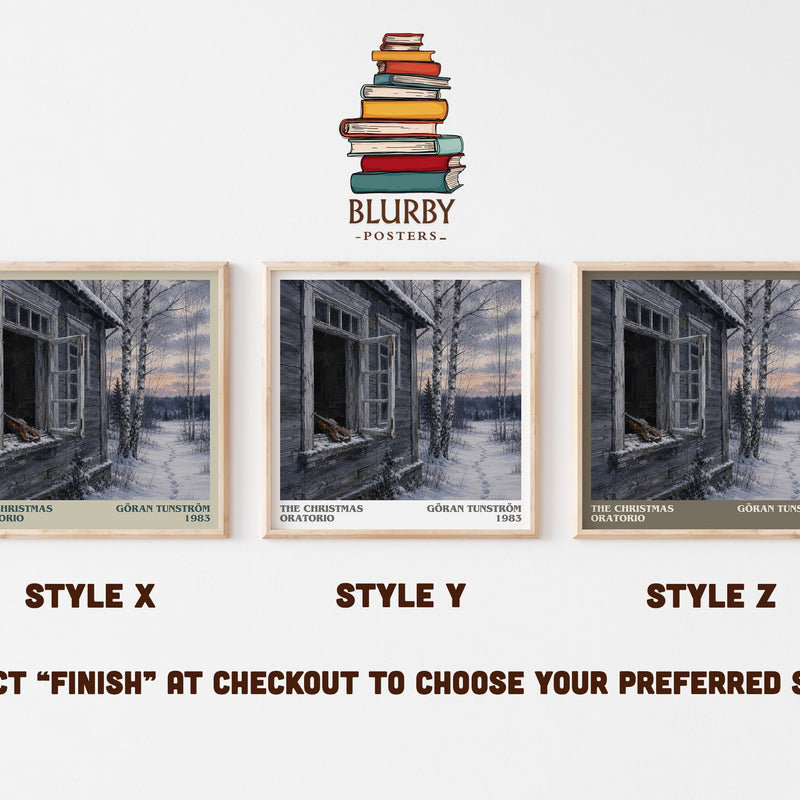 The Christmas Oratorio literary print in frame leaning in hallway – literary fiction wall art