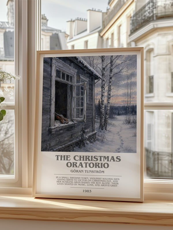 The Christmas Oratorio Bookish Wall Art by Göran Tunström – framed print by a bright window