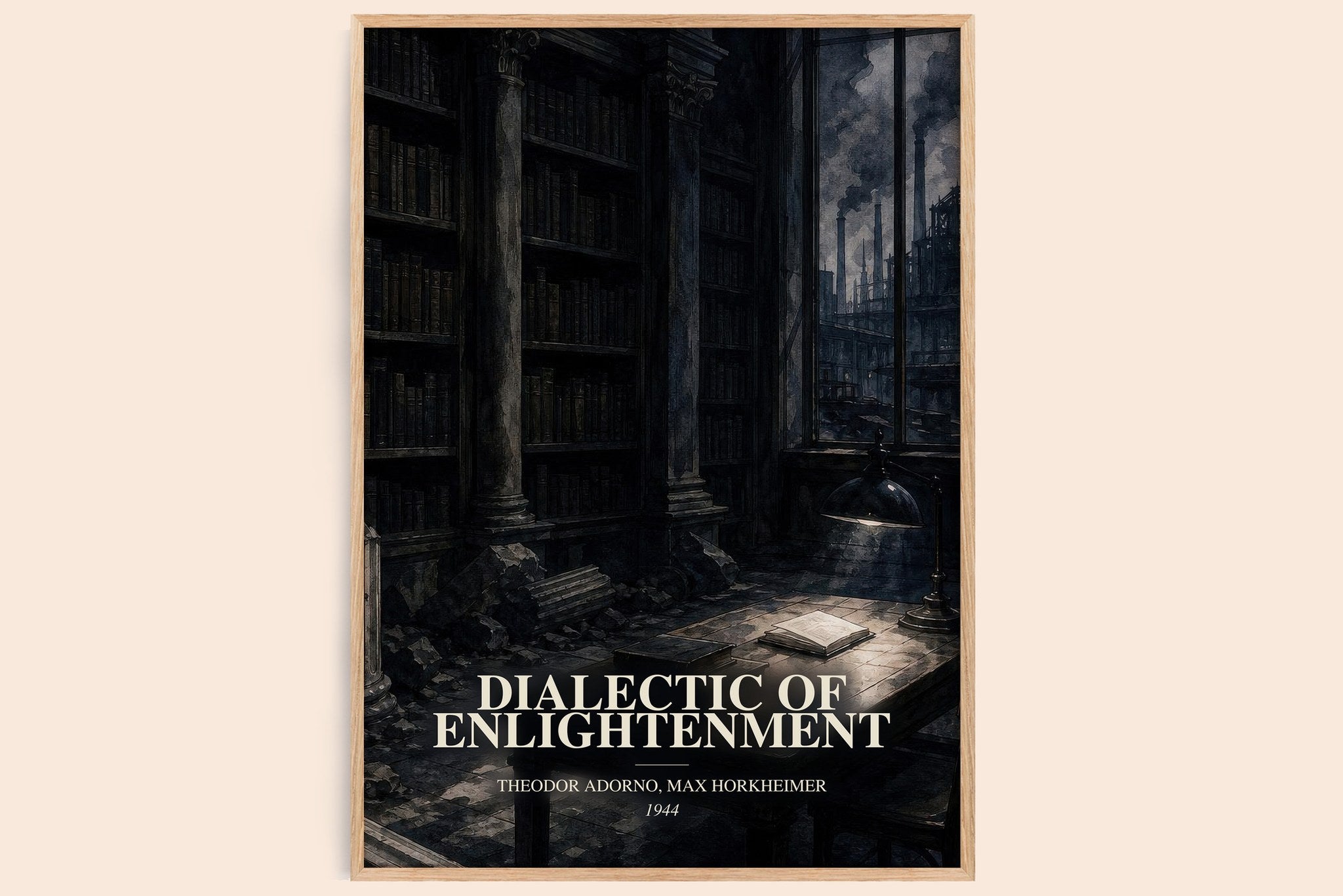 Dialectic Of Enlightenment Book Watercolour Illustration by Theodor Adorno, Max Horkheimer