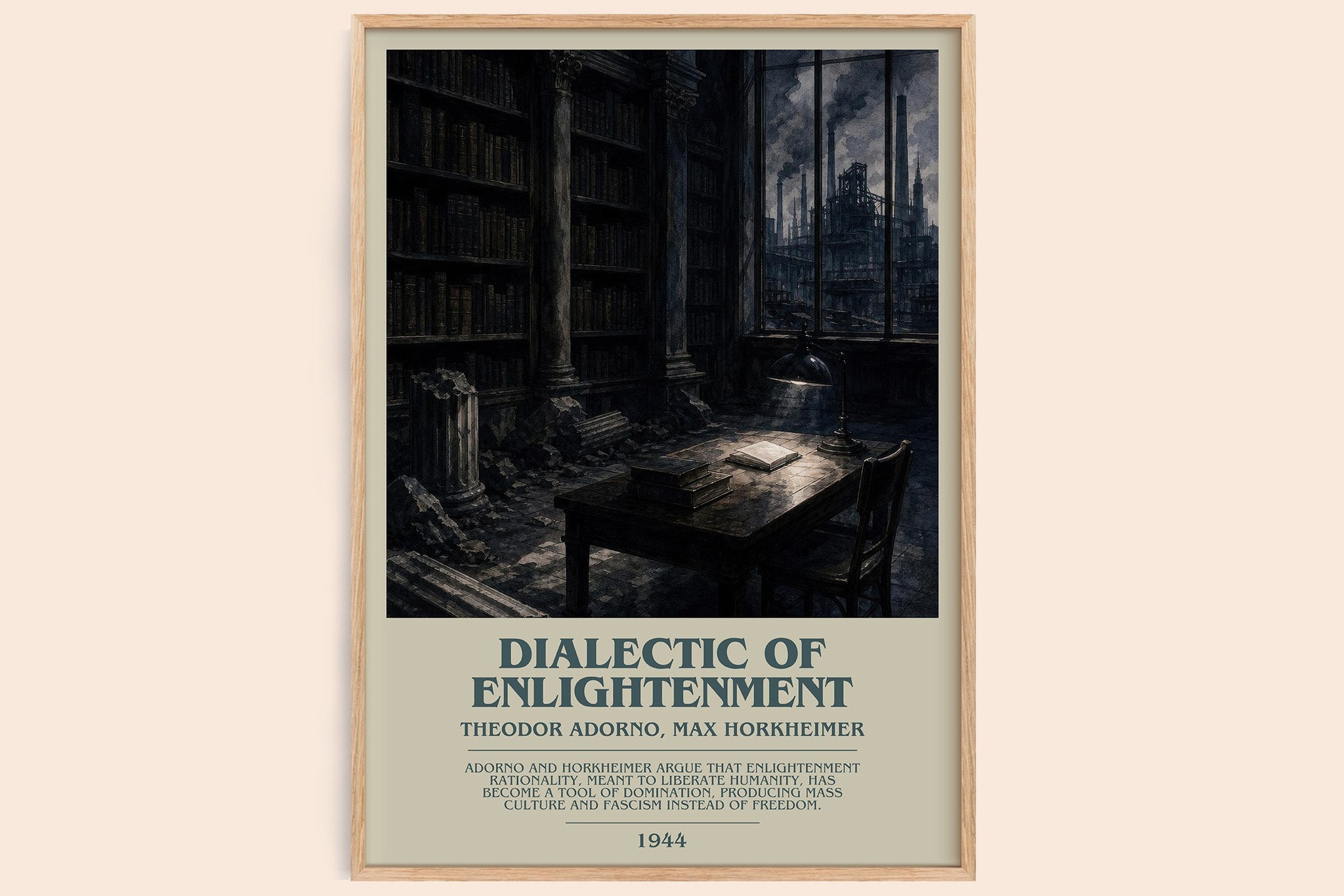 Dialectic Of Enlightenment Bookish Wall Art by T. Horkheimer