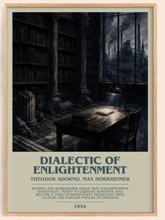 Dialectic Of Enlightenment Bookish Wall Art by T. Horkheimer – framed poster