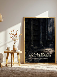 Dialectic Of Enlightenment watercolour print in frame leaning in hallway – philosophy wall art