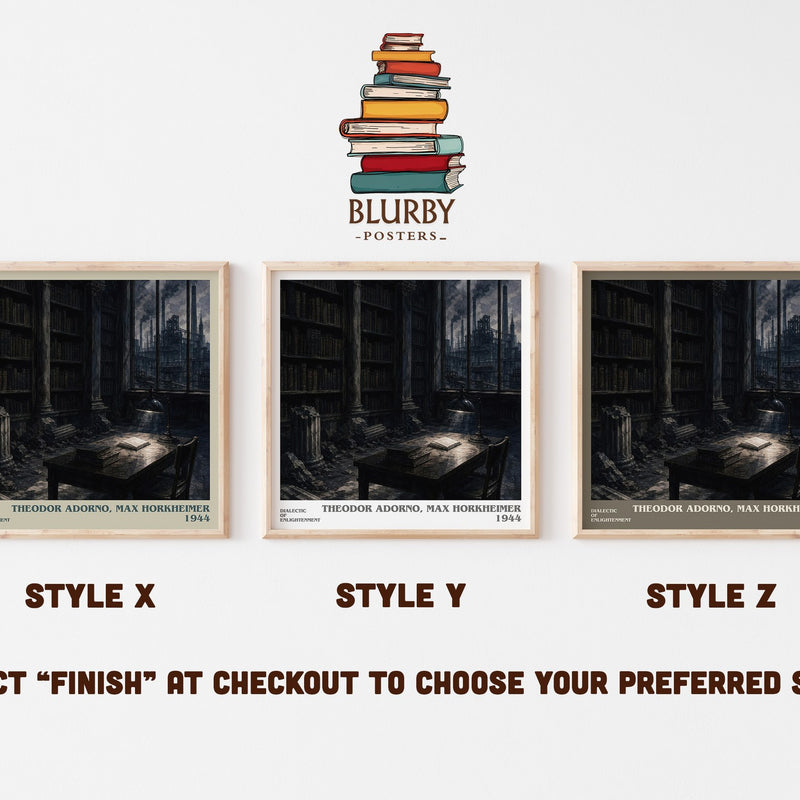 Dialectic Of Enlightenment literary print in frame leaning in hallway – philosophy wall art