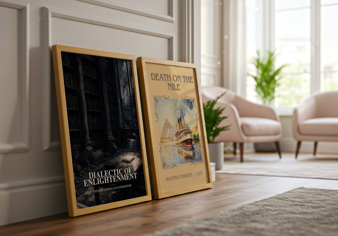 Dialectic Of Enlightenment watercolour print framed by window – literary home decor