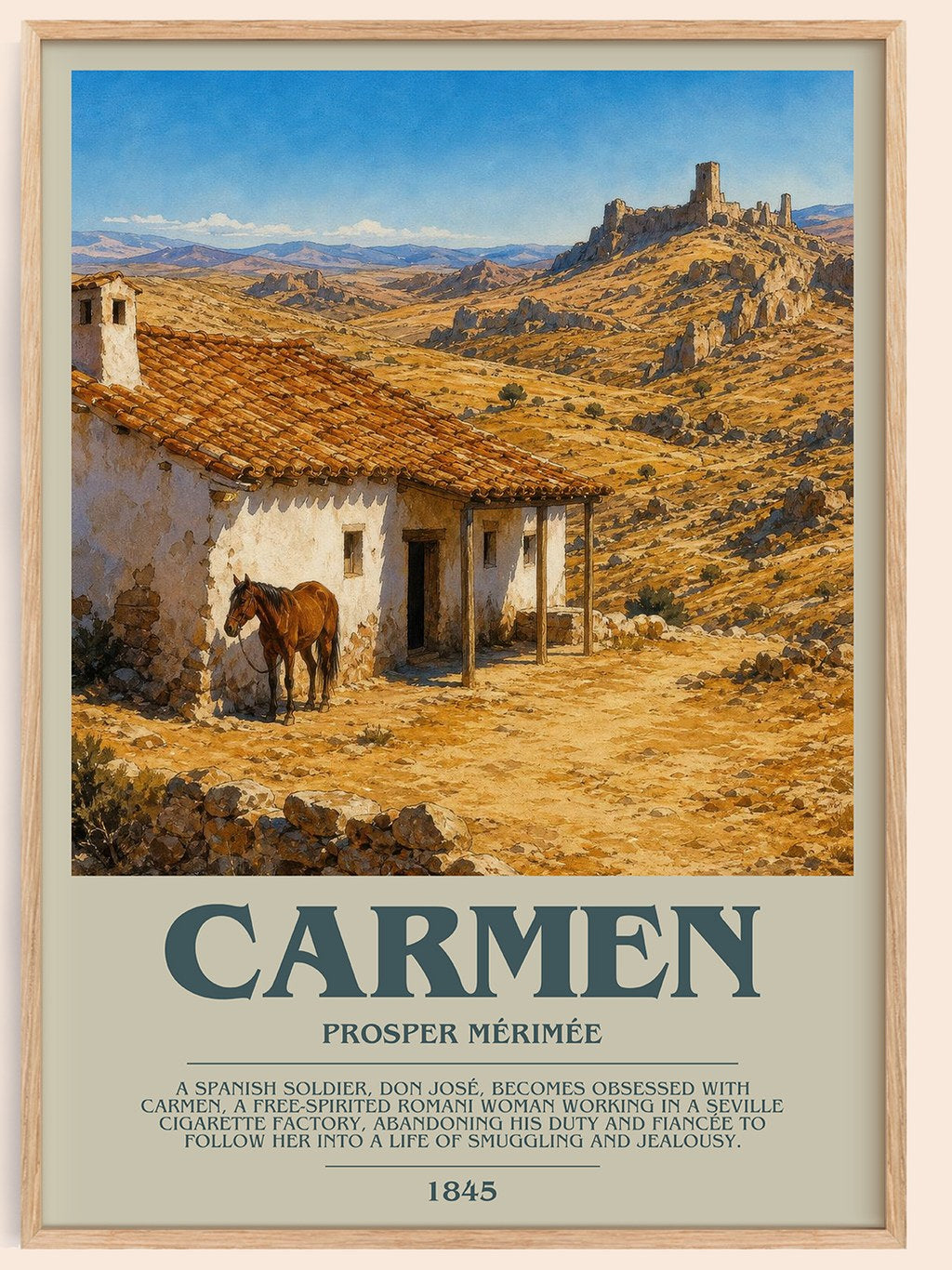 Carmen Bookish Wall Art by Prosper Mérimée – framed poster
