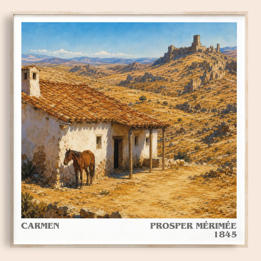 Carmen literary book poster by Prosper Mérimée – framed literary art print