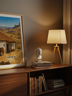 Carmen watercolour print on bookshelf – Prosper Mérimée fan gift