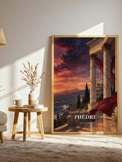 Phèdre watercolour print in frame leaning in hallway – classic literature wall art