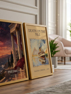 Phèdre watercolour print framed by window – literary home decor
