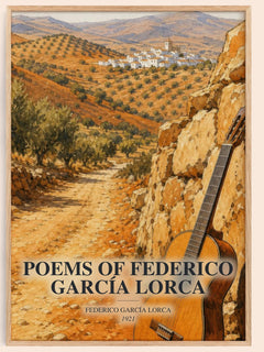 Poems of Federico García Lorca watercolour book poster by Federico García Lorca – framed literary art print