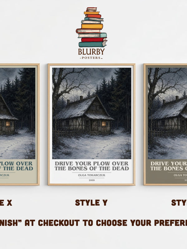 Drive Your Plow Over the Bones of the Dead book cover print in frame leaning in hallway – crime wall art