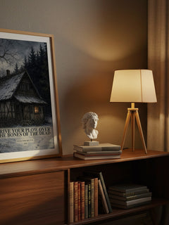Drive Your Plow Over the Bones of the Dead watercolour print on bookshelf – Olga Tokarczuk fan gift