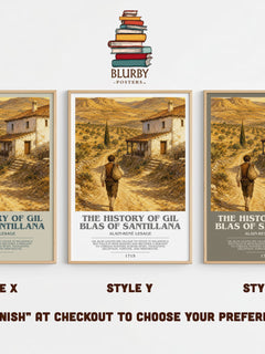 History Of Gil Blas Of Santillana Bookish Wall Art by A. Lesage – Style X, Y and Z side by side – choose your finish