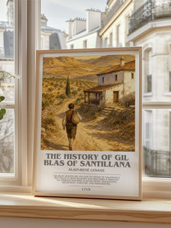 History Of Gil Blas Of Santillana Bookish Wall Art by A. Lesage – framed print by a bright window